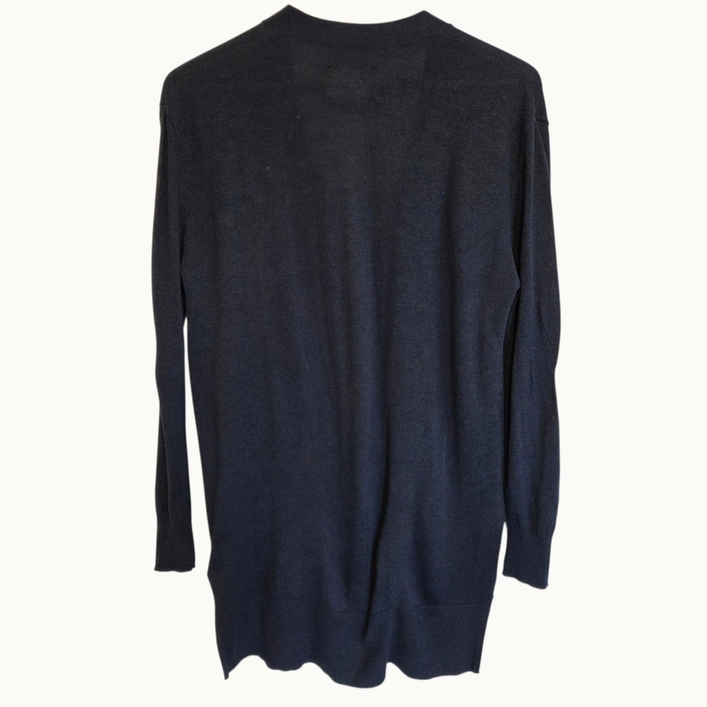 Fine Collection Silk & Cashmere Longline Cardigan | Navy - Picture 4 of 6